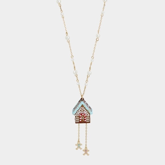 Betsey Johnson Gingerbread Necklace and Earrings Set - Picture 2 of 4
